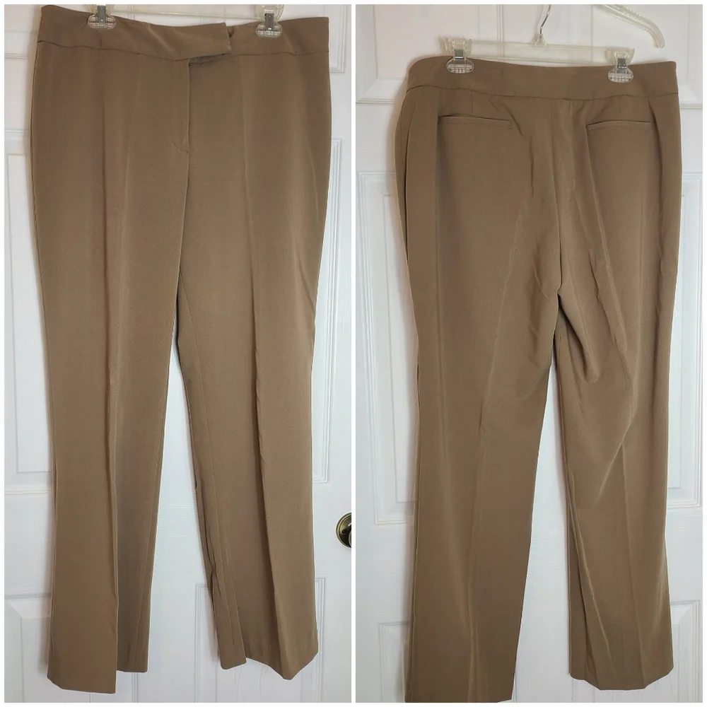 ALFANI business professional suit fancy dress pants size 14 brownish tan color - Picture 1 of 5